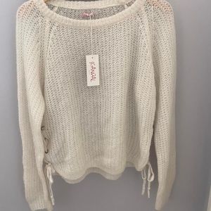 simple white sweater